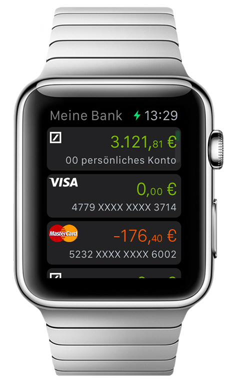 Deutsche Bank Apple Watch App Finanzübersicht